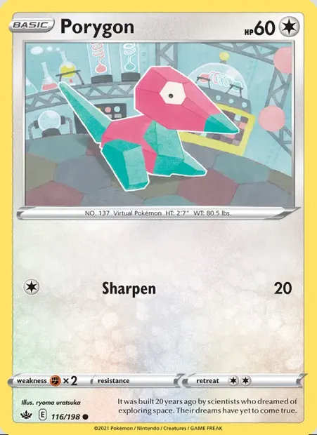 Porygon, Pokémon card CRE 116 — Chilling Reign set