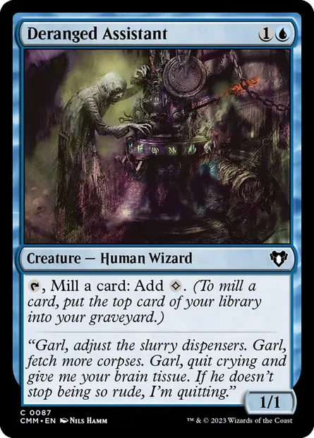 Deranged Assistant, Magic card CMM 87 — Commander Masters set