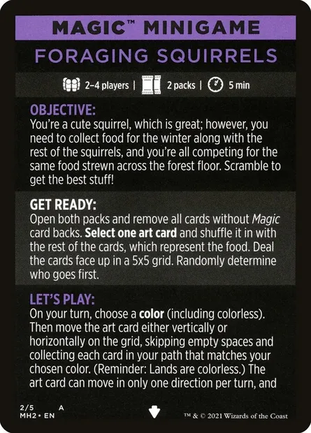 Foraging Squirrels // Foraging Squirrels (cont'd), Magic card MMH2 2 — Modern Horizons 2 Minigames set