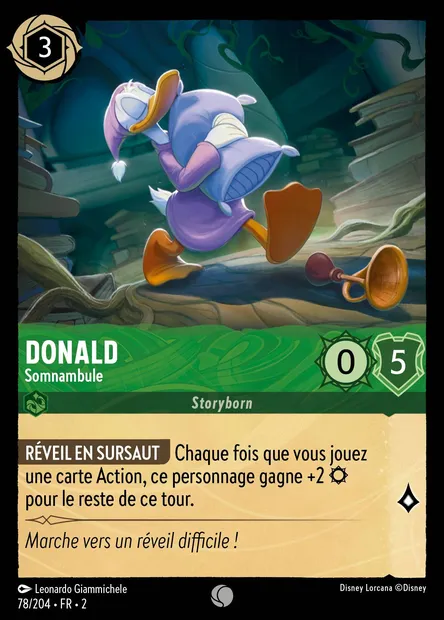 Donald - Somnambule, carte Disney Lorcana CH2-078 — extension L'Ascension des Floodborn