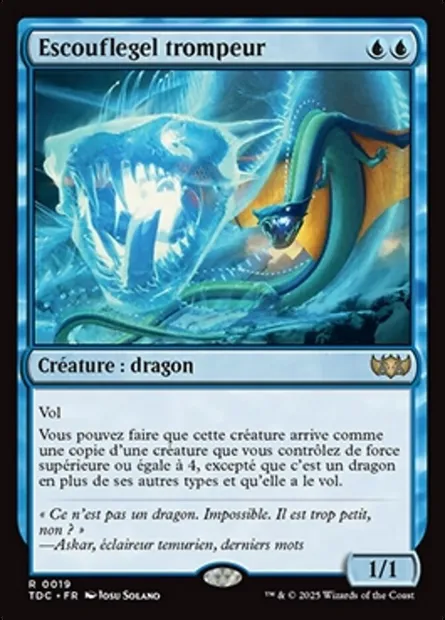 Escouflegel trompeur, carte Magic TDC 19 — extension Tarkir: Dragonstorm Commander