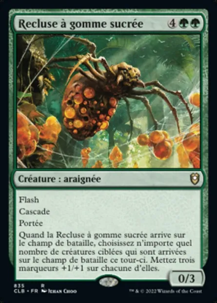 Recluse à gomme sucrée, carte Magic CLB 835 — extension Commander Légendes : la bataille de la Porte de Baldur