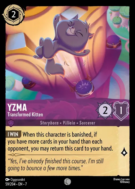Yzma - Transformed Kitten, Disney Lorcana card CH7-059 — Archazia's Island set