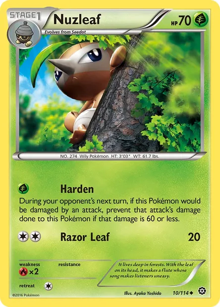 Nuzleaf, Pokémon card STS 10 — Steam Siege set
