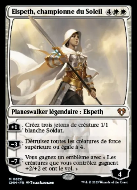 Elspeth, championne du Soleil, carte Magic CMM 820 — extension Commander Masters