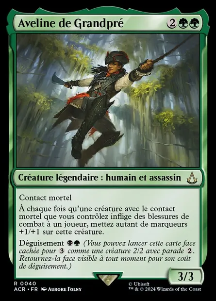 Aveline de Grandpré, carte Magic ACR 40 — extension Assassin's Creed