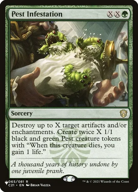 Pest Infestation, Magic card PLST C21-65 — The List set
