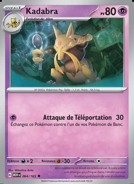 Kadabra, carte Pokémon MEW 064 — extension 151