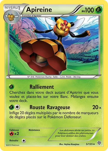 Apireine, carte Pokémon PLS 5 — extension Tempète Plasma