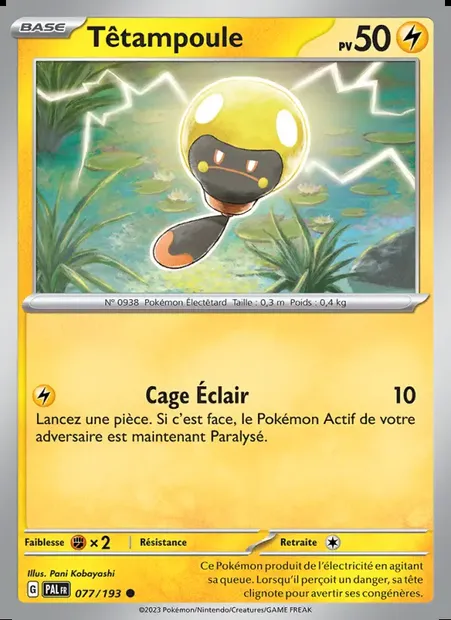 Têtampoule, carte Pokémon PAL 077 — extension Évolutions à Paldea