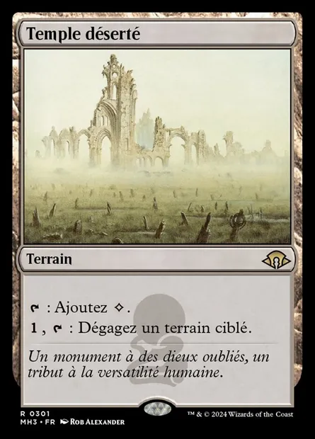 Temple déserté, carte Magic MH3 301 — extension Modern Horizons 3