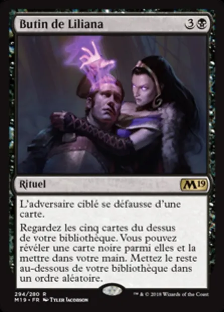 Butin de Liliana, carte Magic M19 294 — extension Core Set 2019