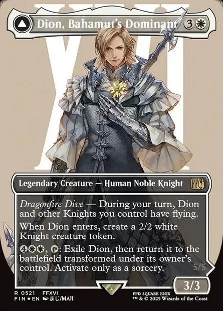 Dion, Bahamut's Dominant // Bahamut, Warden of Light, Magic card FIN 521 — Final Fantasy set