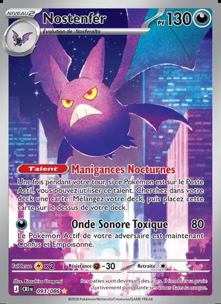Nostenfer, carte Pokémon CRI 093 — extension Chaos Ascendant