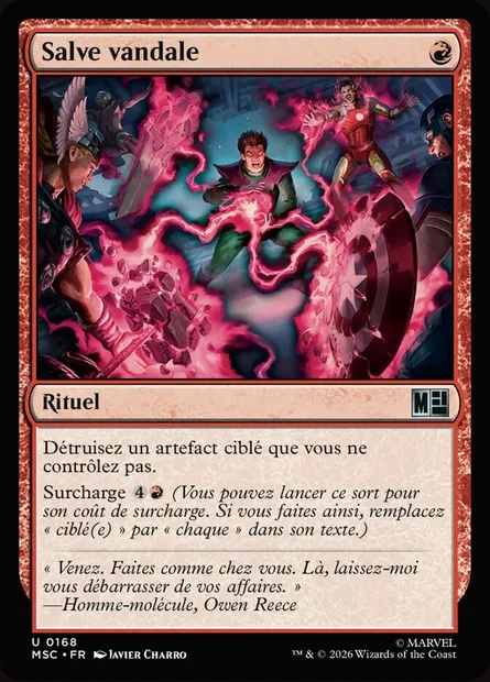 Salve vandale, carte Magic MSC 168 — extension Marvel Super Heroes Commander