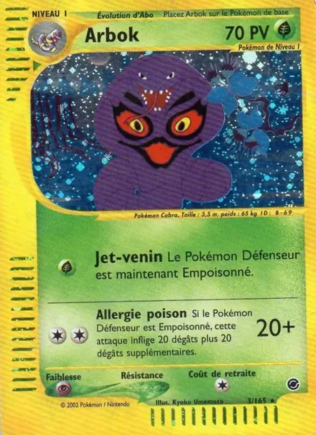 Arbok, carte Pokémon EX 3 — extension Expedition