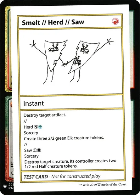 Smelt // Herd // Saw, Magic card CMB1 100 — Mystery Booster Playtest Cards 2019 set