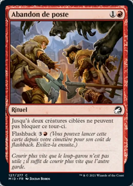 Abandon de poste, carte Magic MID 127 — extension Innistrad : chasse de minuit