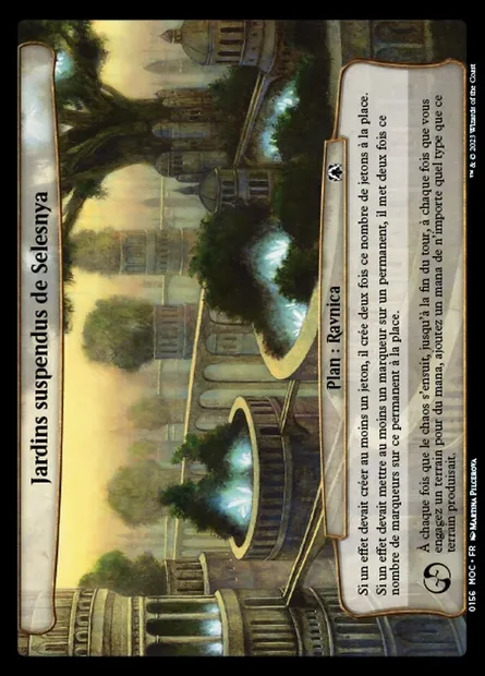 Jardins suspendus de Selesnya, carte Magic MOC 156 — extension March of the Machine Commander