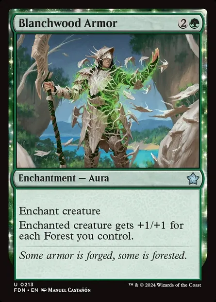 Blanchwood Armor, Magic card FDN 213 — Foundations set