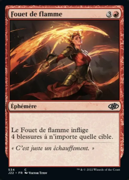 Fouet de flamme, carte Magic J22 534 — extension Jumpstart 2022