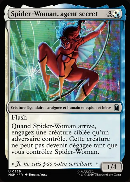 Spider-Woman, agent secret, carte Magic MSH 229 — extension Marvel Super Heroes