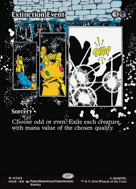 Événement d'extinction, carte Magic MAR 65 — extension Marvel Universe