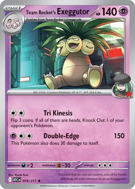 Team Rocket's Exeggutor, Pokémon card ASC 078 — Ascended Heroes set