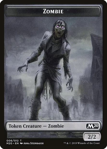 Zombie, carte Magic TM20 6 — extension Core Set 2020 Tokens