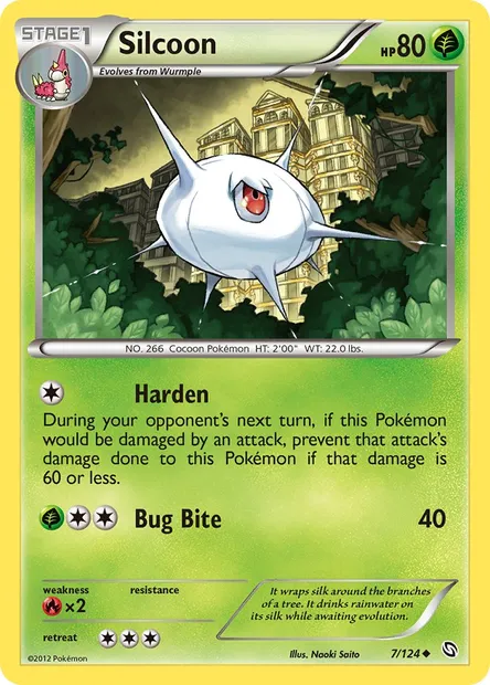 Silcoon, Pokémon card DRX 7 — Dragons Exalted set