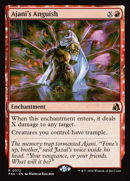 Angoisse d'Ajani, carte Magic PFRA 72p — extension Reality Fracture Promos
