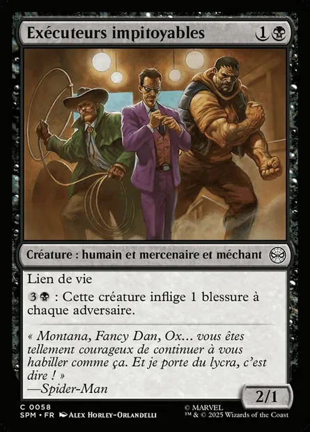 Exécuteurs impitoyables, carte Magic SPM 58 — extension Marvel's Spider-Man