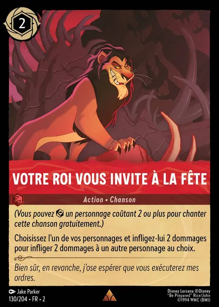Votre roi vous invite à la fête, carte Disney Lorcana CH2-130 — extension L'Ascension des Floodborn
