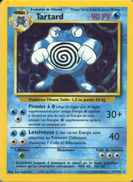 Tartard, carte Pokémon BS 13 — extension Set de Base