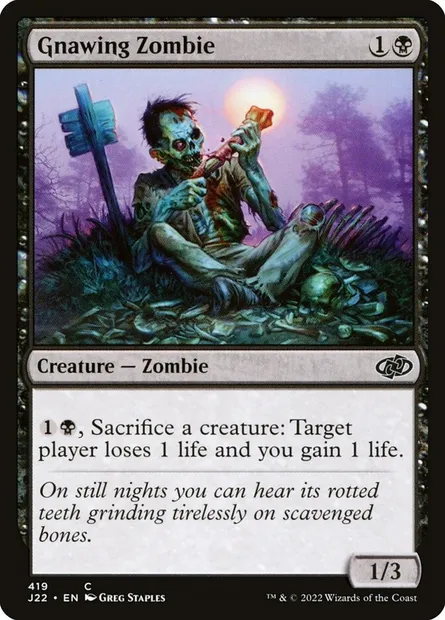 Gnawing Zombie, Magic card J22 419 — Jumpstart 2022 set