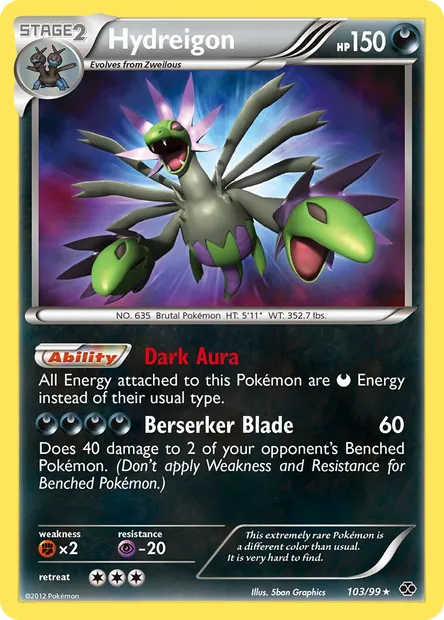 Hydreigon, Pokémon card NXD 103 — Next Destinies set