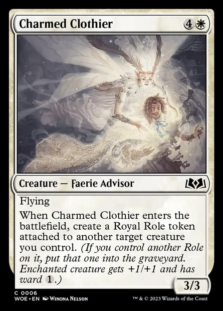 Charmed Clothier, Magic card WOE 6 — Wilds of Eldraine set