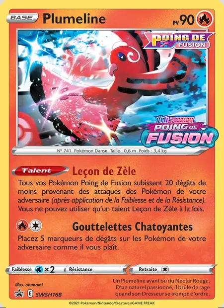 Plumeline, carte Pokémon SWSH 168 — extension Promo SWSH