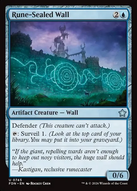 Rune-Sealed Wall, Magic card FDN 745 — Foundations set