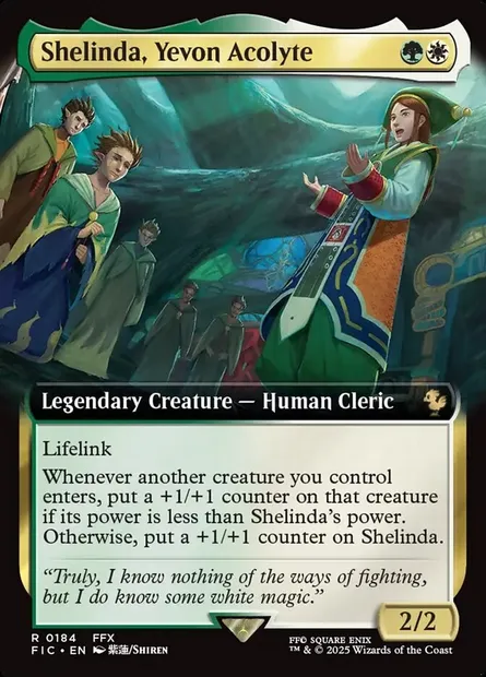 Shelinda, Yevon Acolyte, Magic card FIC 184 — Final Fantasy Commander set