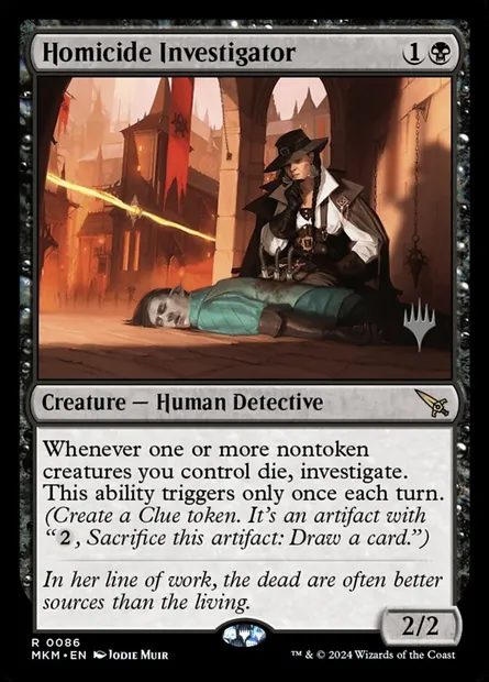 Enquêteuse sur homicides, carte Magic PMKM 86p — extension Murders at Karlov Manor Promos