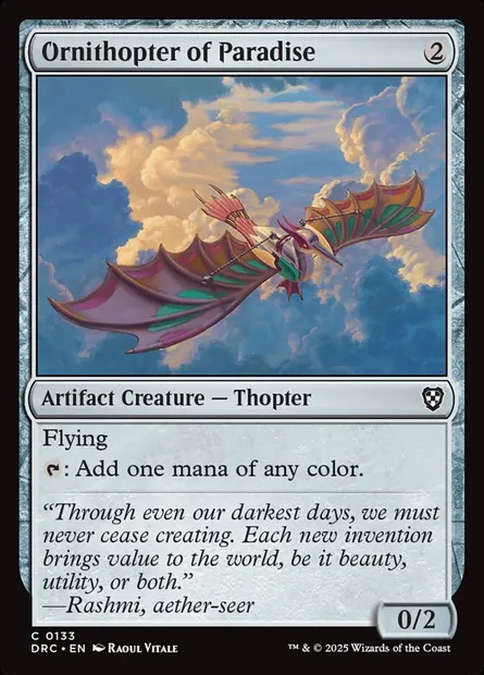 Ornithopter of Paradise, Magic card DRC 133 — Aetherdrift Commander set