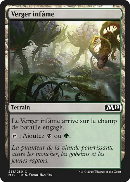 Verger infâme, carte Magic M19 251 — extension Core Set 2019