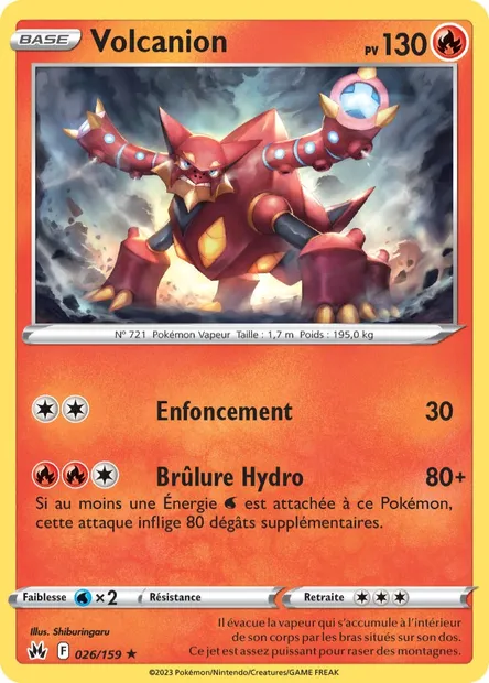 Volcanion, carte Pokémon CRZ 026 — extension Zénith Suprême