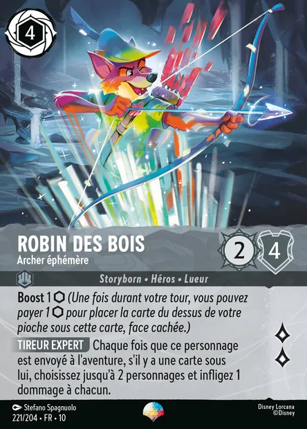 Robin des Bois - Archer éphémère, carte Disney Lorcana CH10-221 — extension Lueurs dans les Profondeurs