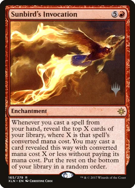 Sunbird's Invocation, Magic card PXLN 165p — Ixalan Promos set