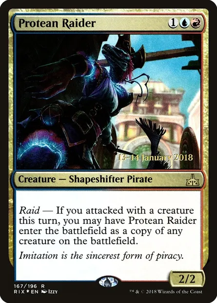 Protean Raider, Magic card PRIX 167s — Rivals of Ixalan Promos set