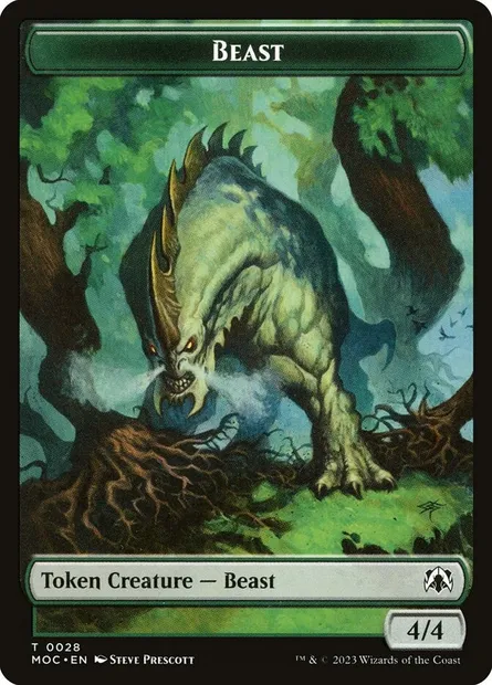 Beast, carte Magic TMOC 28 — extension March of the Machine Commander Tokens
