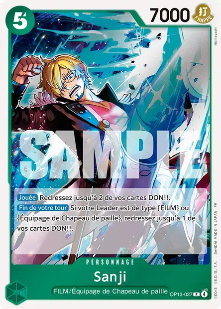 Sanji, carte One Piece OP13-027 — extension SUCCESSEURS