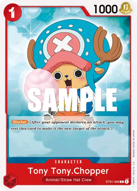 Tony Tony.Chopper, One Piece card ST01-006 — Straw Hat Crew set